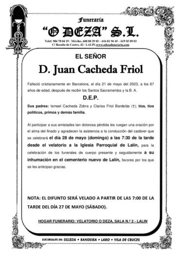 D. JUAN CACHEDA FRIOL