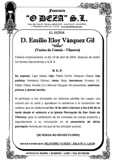 D. EMILIO ELOY VÁZQUEZ GIL