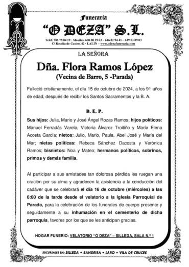 DÑA. FLORA RAMOS LÓPEZ