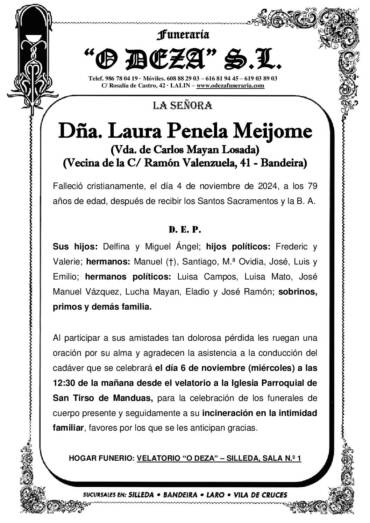 DÑA LAURA PENELA MEIJOME