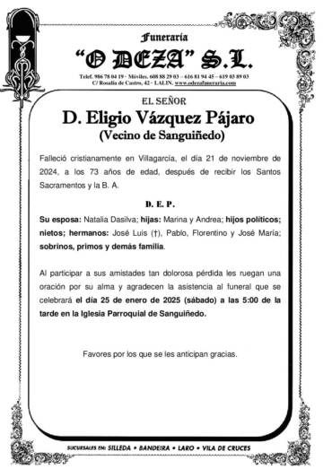 D. ELIGIO VÁZQUEZ PÁJARO