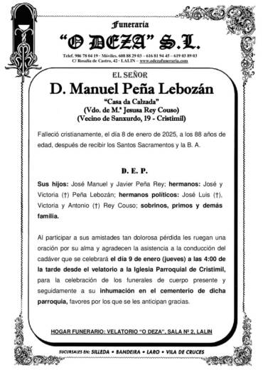 D. MANUEL PEÑA LEBOZÁN