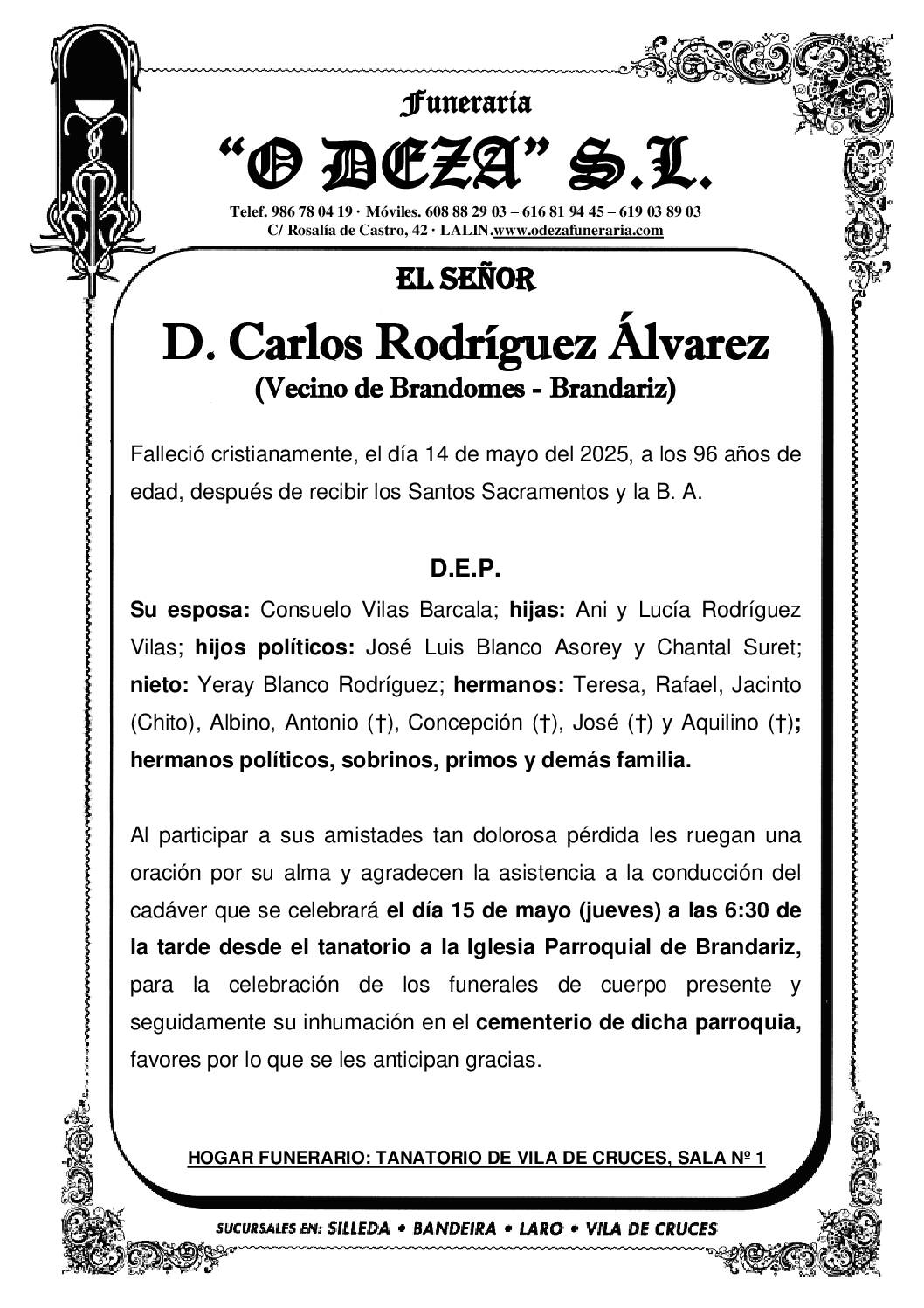 D. CARLOS RODRÍGUEZ ÁLVAREZ