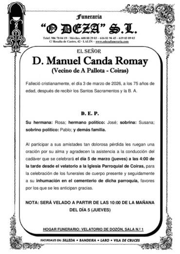 D. MANUEL CANDA ROMAY