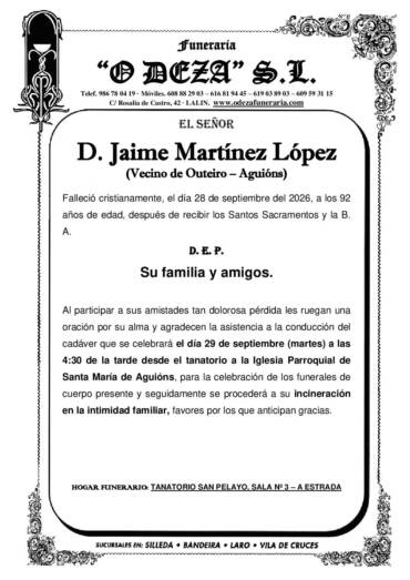 D. JAIME MARTÍNEZ LÓPEZ