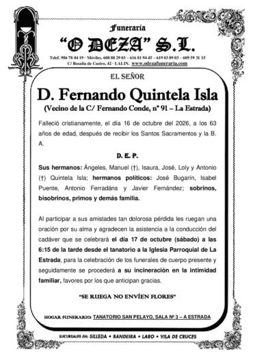 D. FERNANDO QUINTELA ISLA